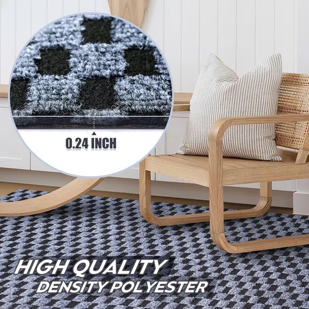 Gotohipi Runner Rug 6X6 Indoor Outdoor Utility Carpet,Area Rugs With Non Slip Rubber Backing For Hallway Kitchen Entryway Balcon